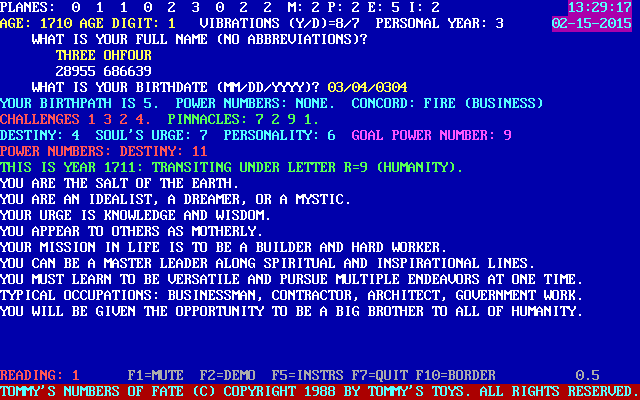 Tommy's Numbers Of Fate abandonware